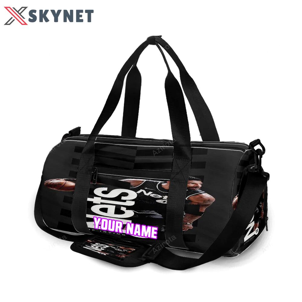 Brooklyn nets kyrie irving3 personalized name travel bag gym bag 1166 Travel Bag