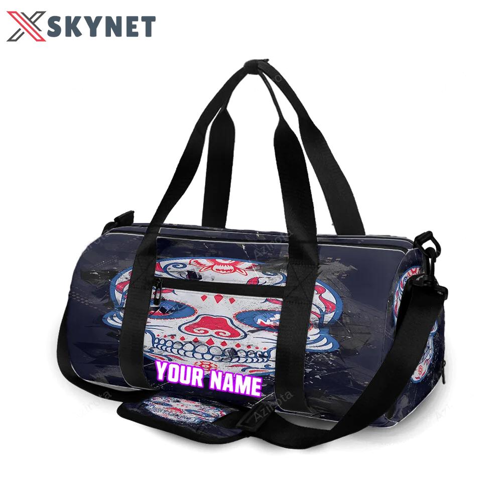 Brooklyn nets skull purple personalized name travel bag gym bag 8 Travel Bag