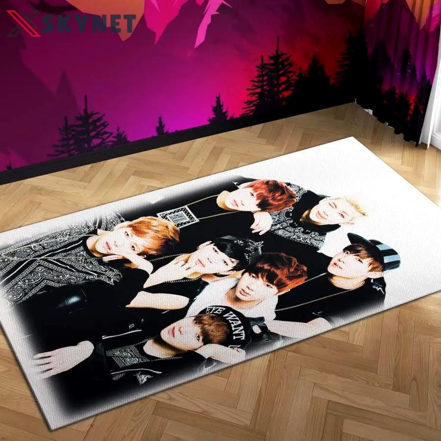 Bts kpop idol area rug living room rug home decor football home decor Rectangle Rug