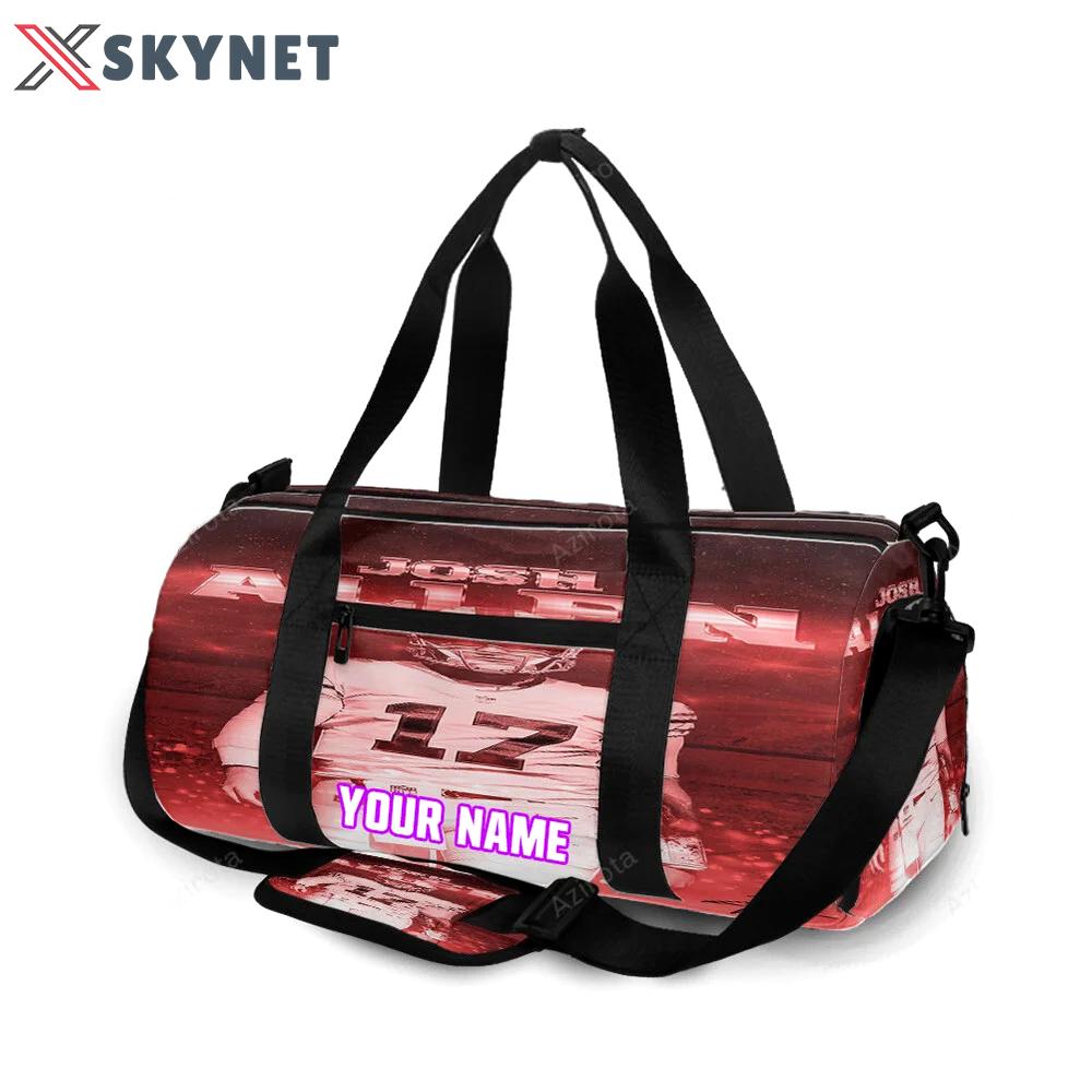 Buffalo bills 17 josh allen v9 personalized name travel bag gym bag 854 Travel Bag