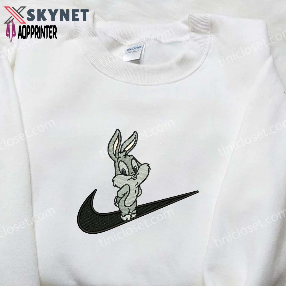 Bugs bunny baby x nike embroidered shirt – cartoon nike shirt Embroidered Shirt