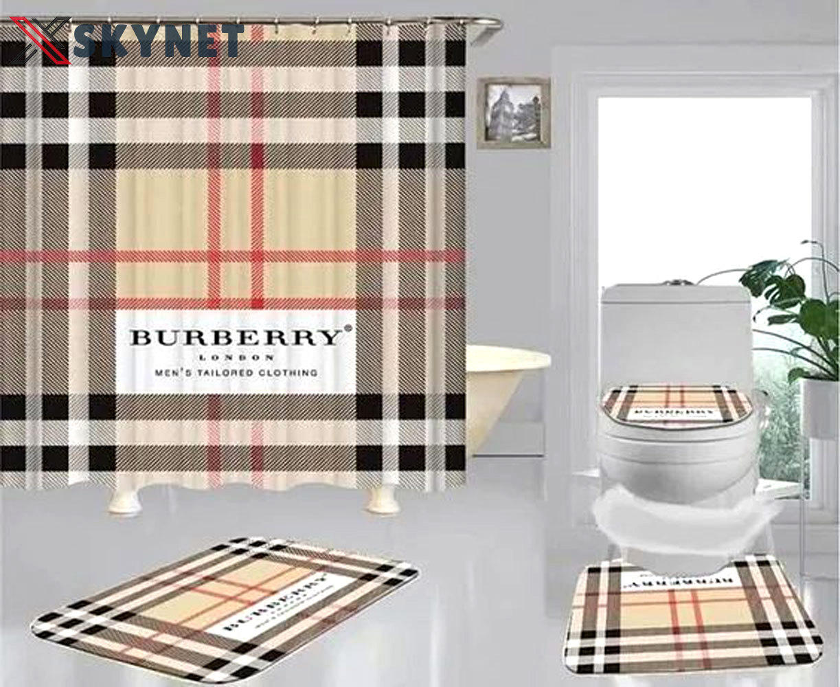 Burberry london luxury fashion brand bath mat bathroom sets hypebeast home decor Bathroom Set
