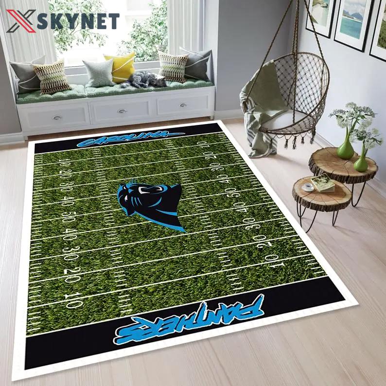Carolina panthers nfl football field rug carpet floor home rugs living room Rectangle Rug