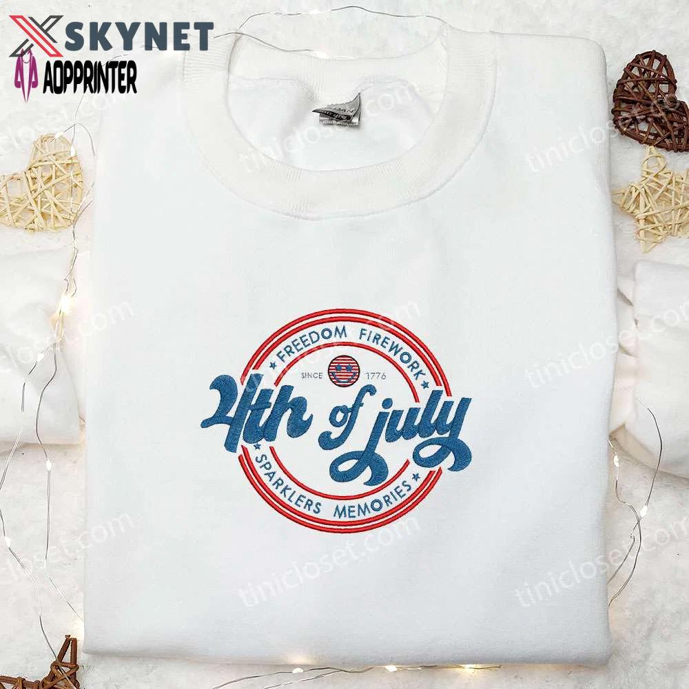 Celebrate with style: 4th of july embroidered shirt – best patriotic shirts & national day gifts Embroidered Shirt