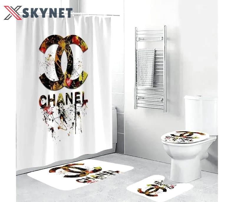 Chanel bathroom set luxury fashion brand home decor bath mat hypebeast Bathroom Set