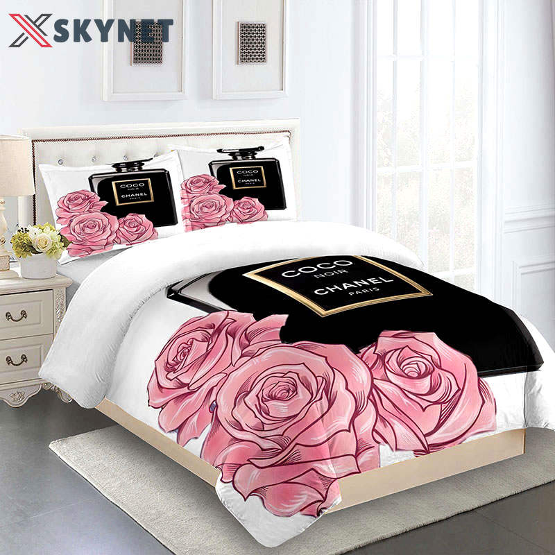 Chanel comforter  designe vandy and black     Bedding Sets covers sheets bed linen home decor bedspread duvet bedclothes bedroom idea blankets