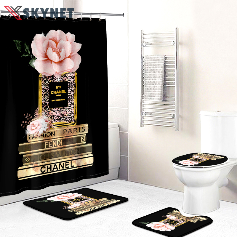 Chanel fendi louis vuitton paris bathroom set luxury fashion brand hypebeast home decor bath mat Bathroom Set