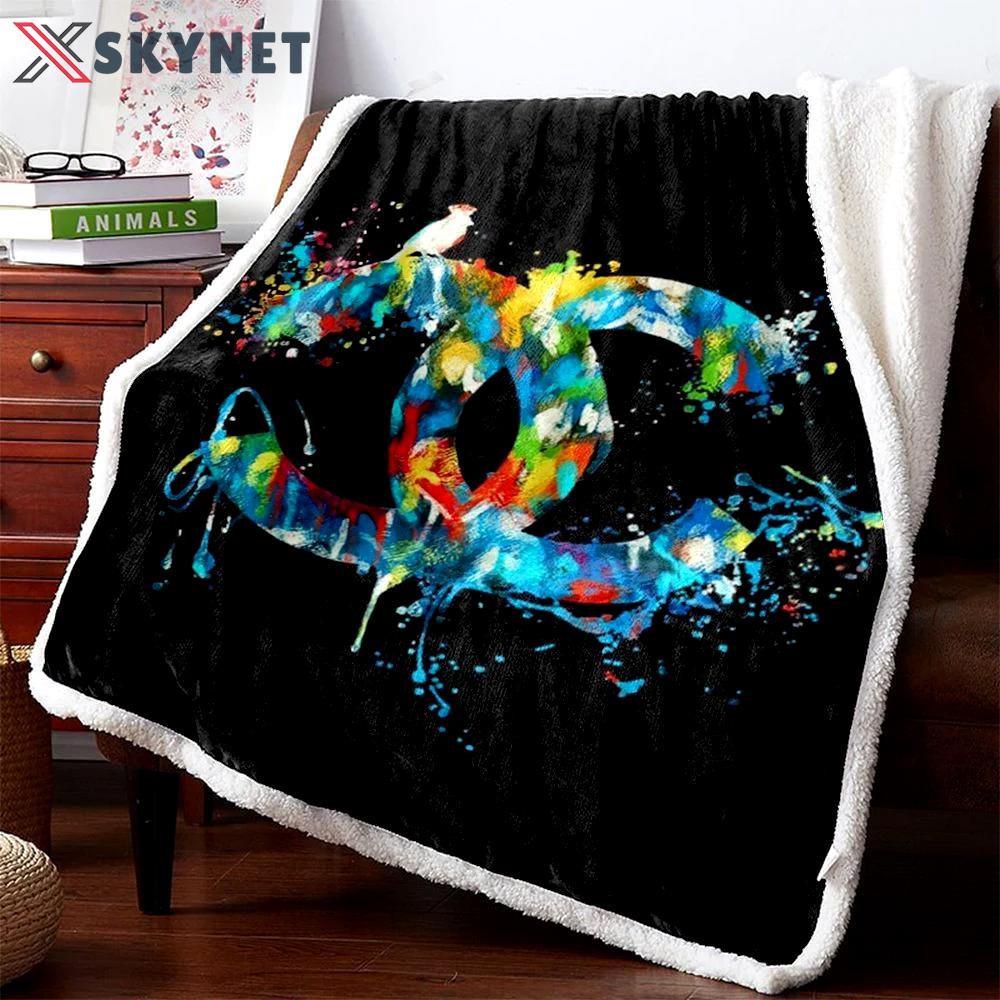 Chanel multicolor premium blanket fleece home decor luxury brand 86 Blanket Fleece
