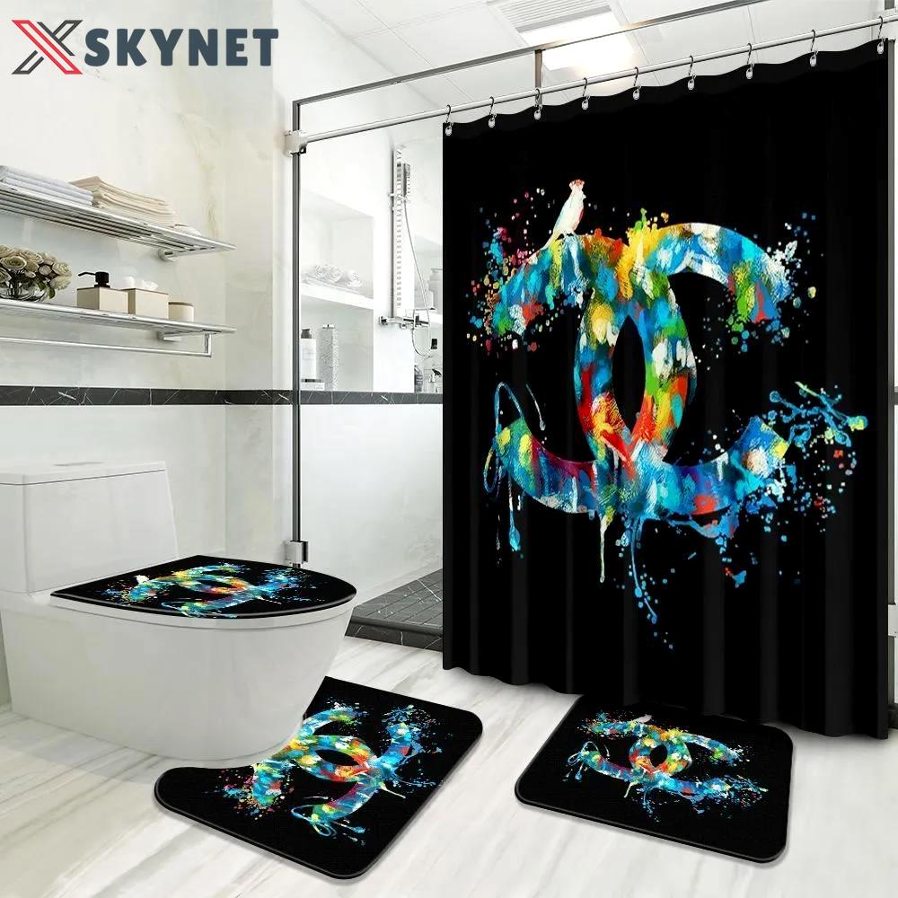 Chanel withchanel bathroom set bath mat luxury fashion brand hypebeast home decor Bathroom Set