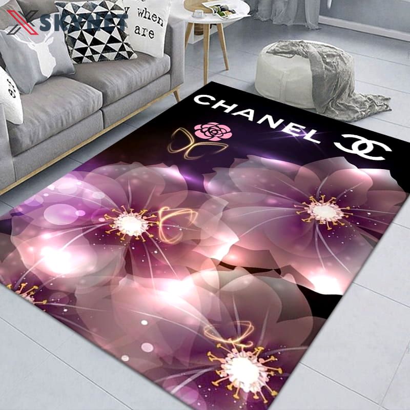 Chanelflowers logo type 547. Upgrade Your Living Room with Luxury Home Decor: Area Carpets, Floor Decor, Door Mats, and Hot Gift Items with style a High-End Fashion Brand Rectangle Rug