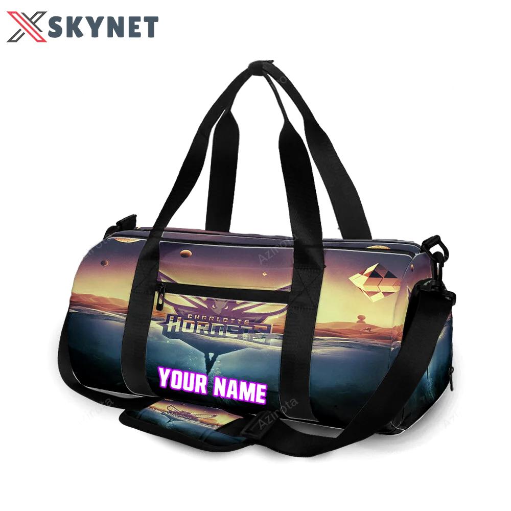 Charlotte hornets abstract personalized name travel bag gym bag 582 Travel Bag