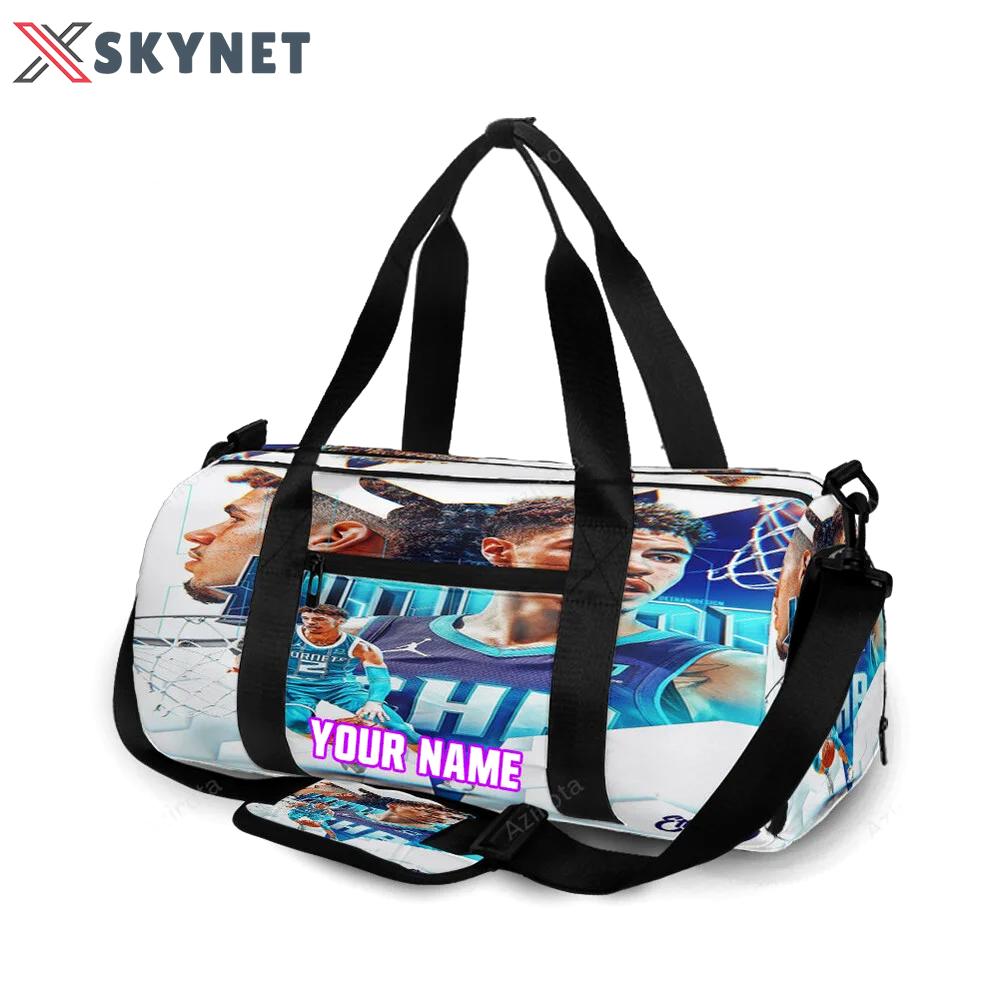 Charlotte hornets lamelo ball5 personalized name travel bag gym bag 1394 Travel Bag
