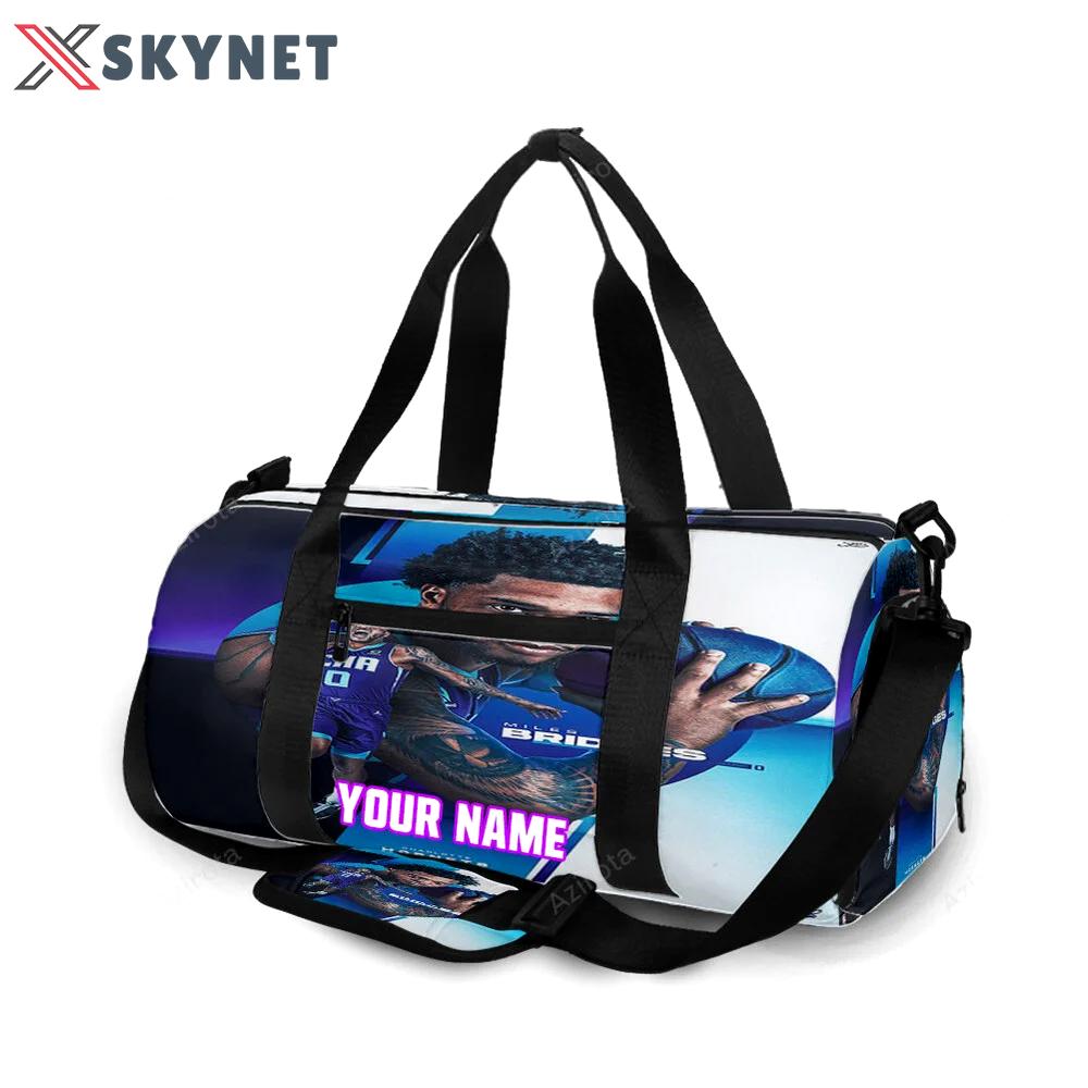 Charlotte hornets miles bridges3 personalized name travel bag gym bag 908 Travel Bag