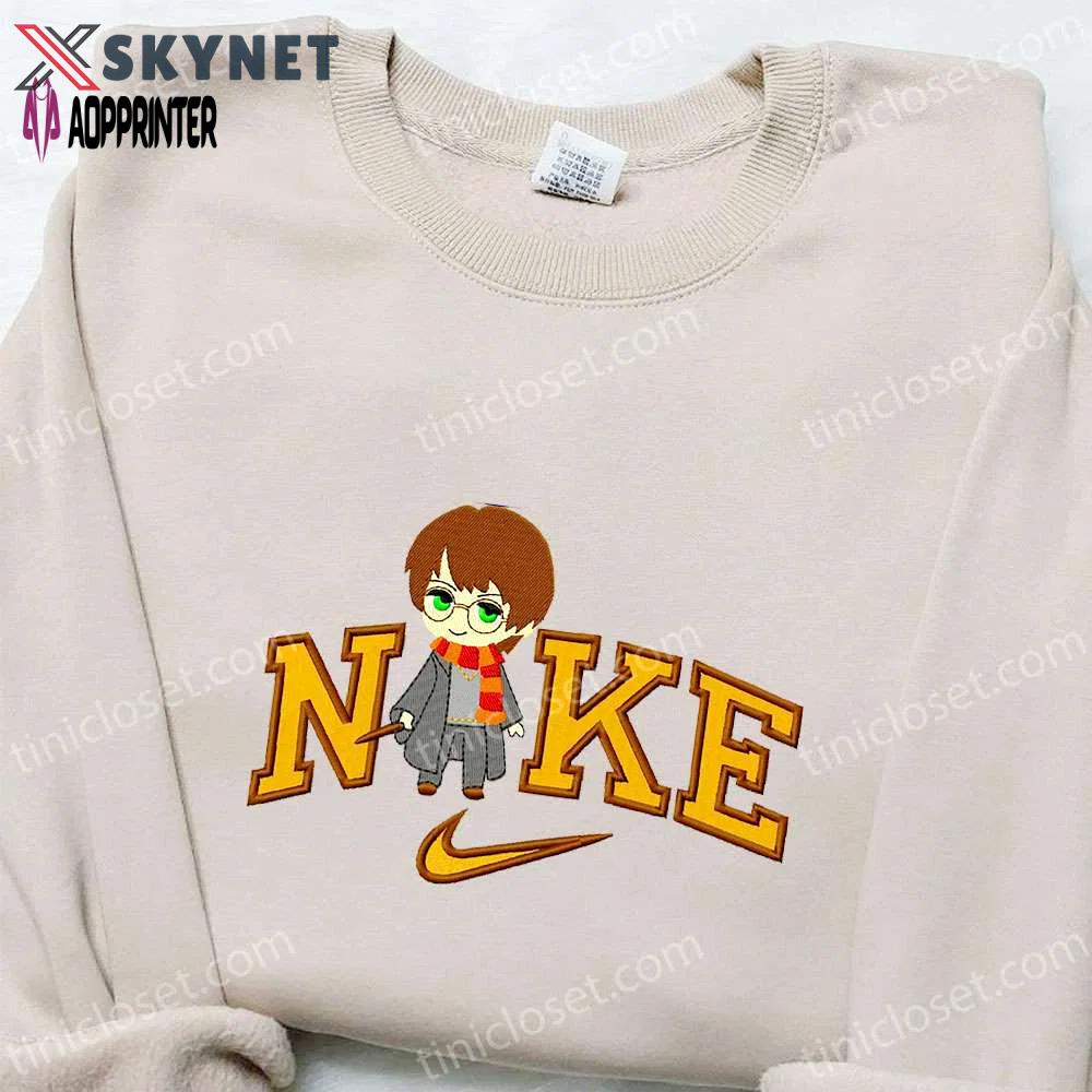 Chibi harry potter x nike movie embroidered tshirt – best nike inspired birthday gift Embroidered Shirt