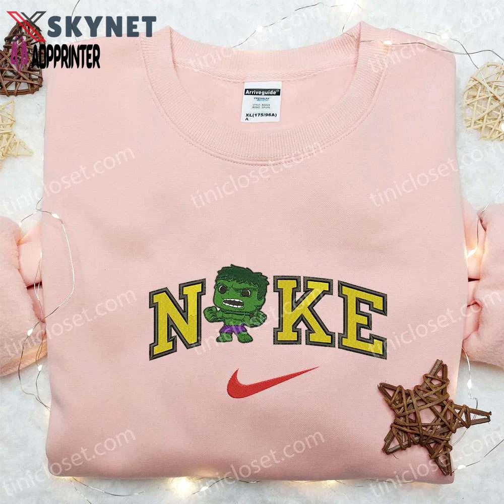 Chibi hulk x nike movie embroidered shirt – marvel universe & nike inspired design Embroidered Shirt