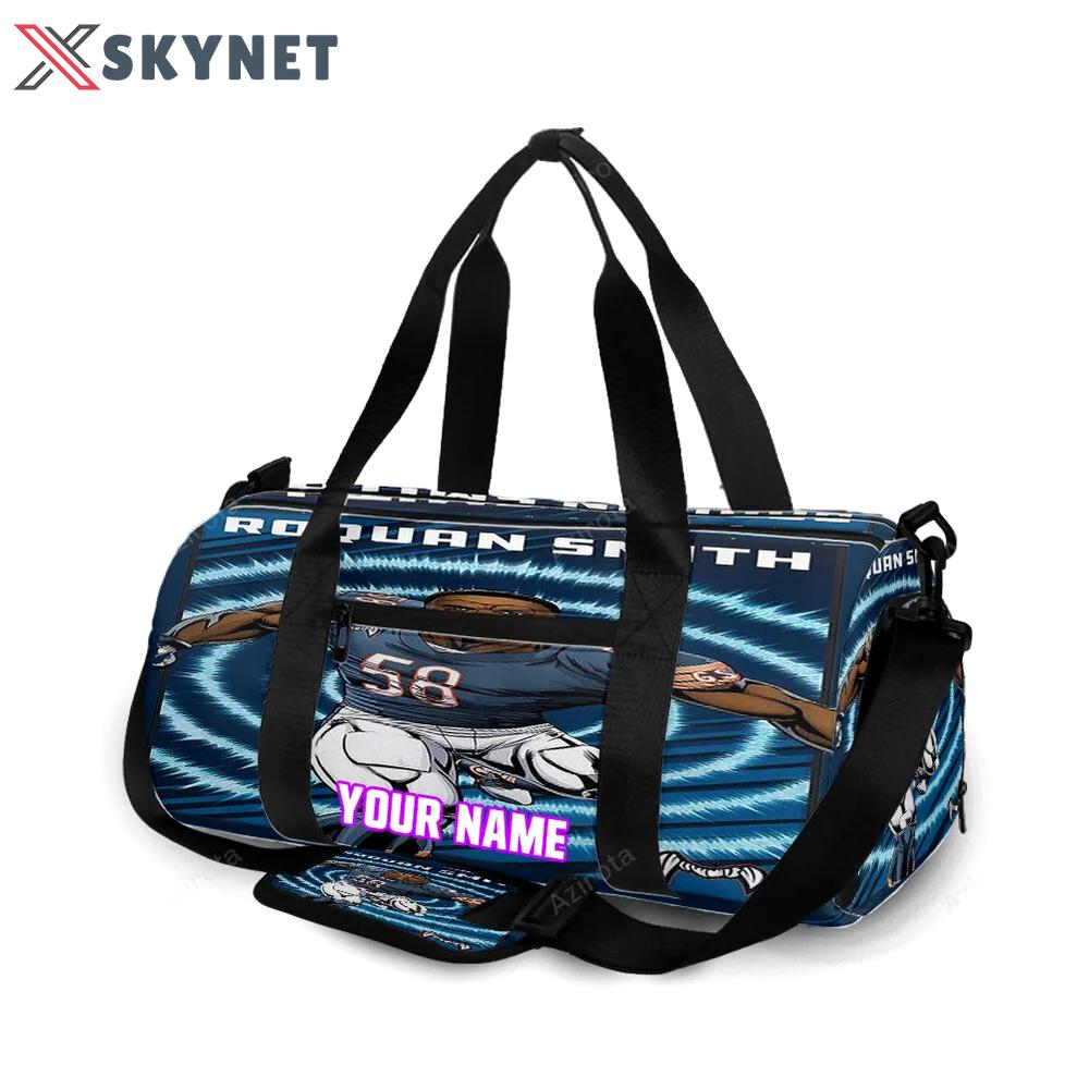 Chicago bears roquan smith1 personalized name travel bag gym bag 1419 Travel Bag