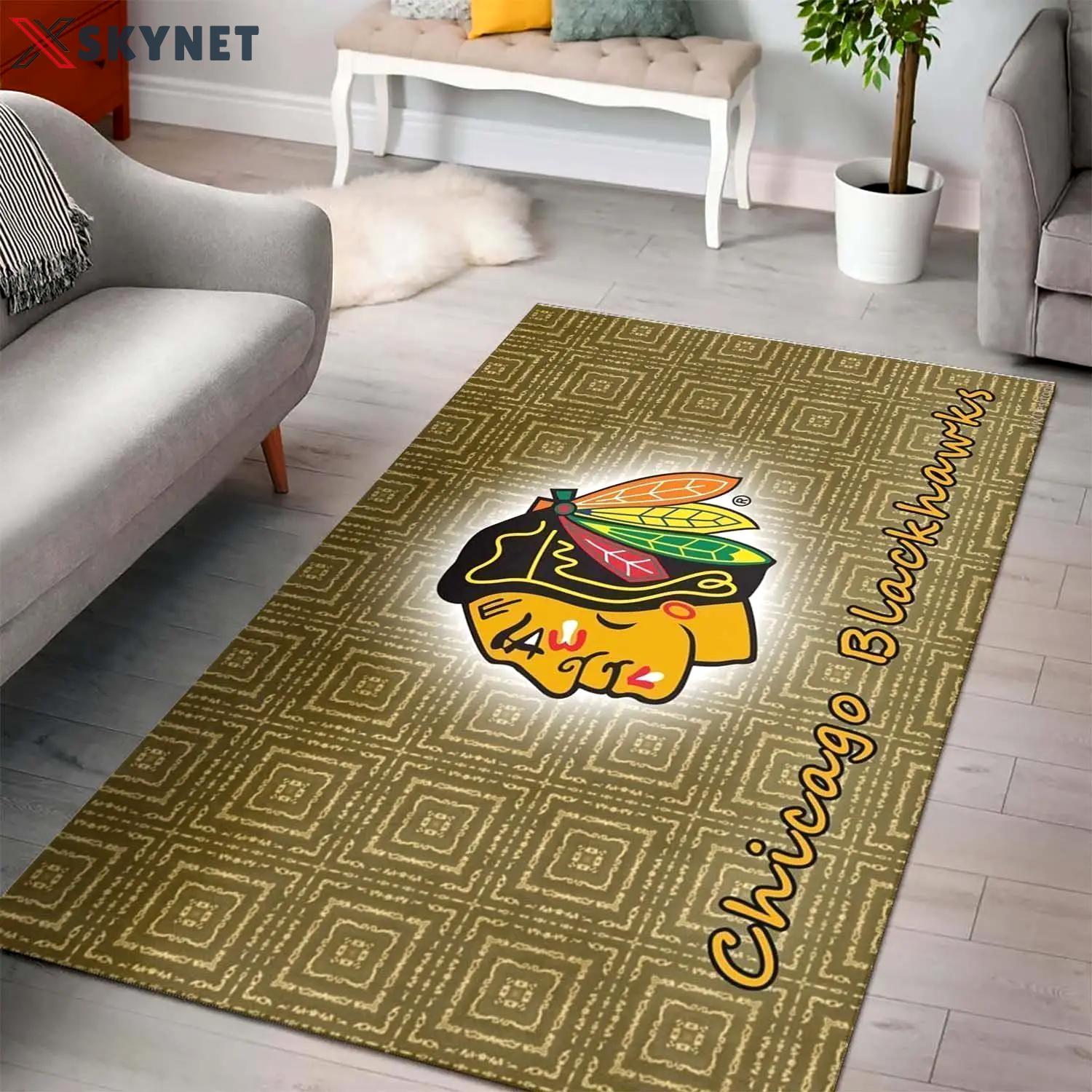 Chicago blackhawks area rug nhl carpet living room regtangle carpet v5033 Rectangle Rug