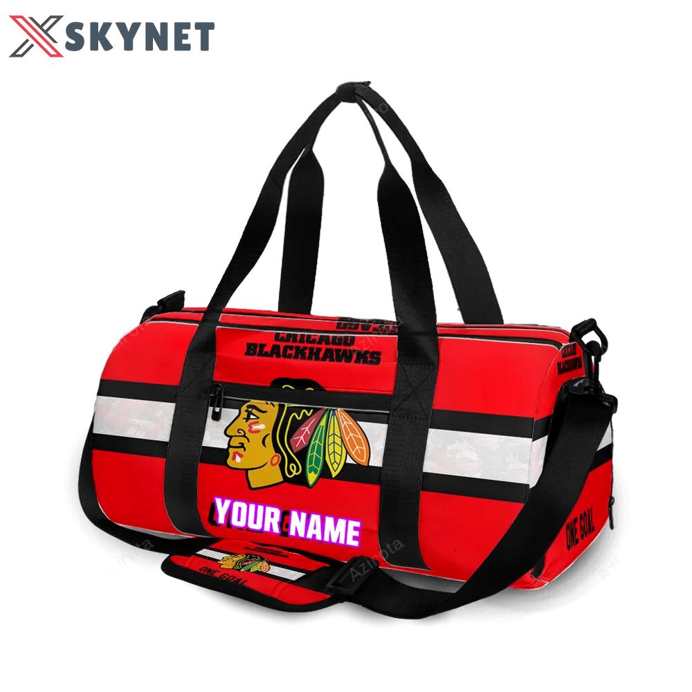 Chicago blackhawks one goal personalized name travel bag gym bag 369 Travel Bag