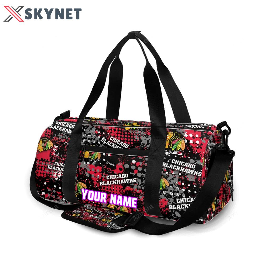 Chicago blackhawks symbol5 personalized name travel bag gym bag 1894 Travel Bag