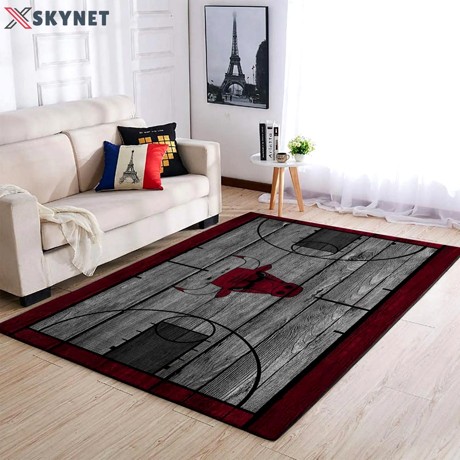 Chicago bulls area rug nba carpet living room carpet rug regtangle carpet Rectangle Rug