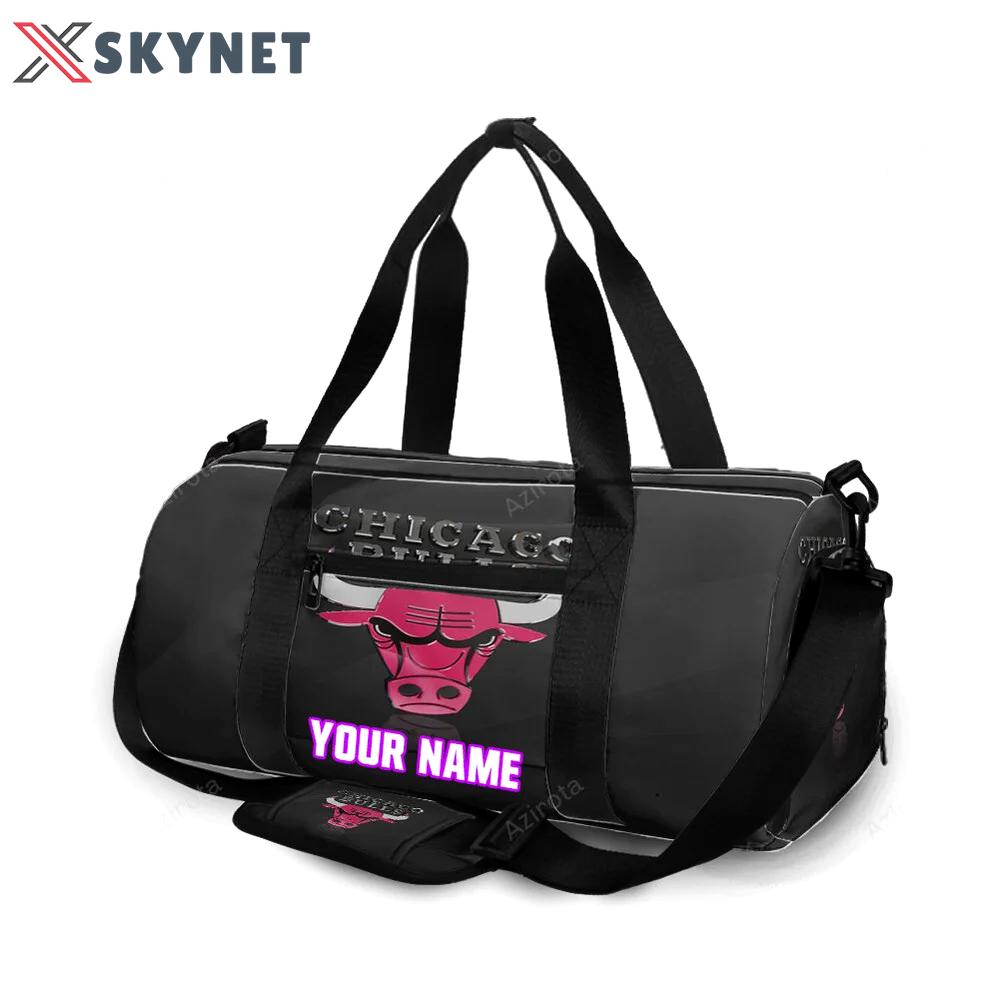 Chicago bulls emblem v20 personalized name travel bag gym bag 2172 Travel Bag