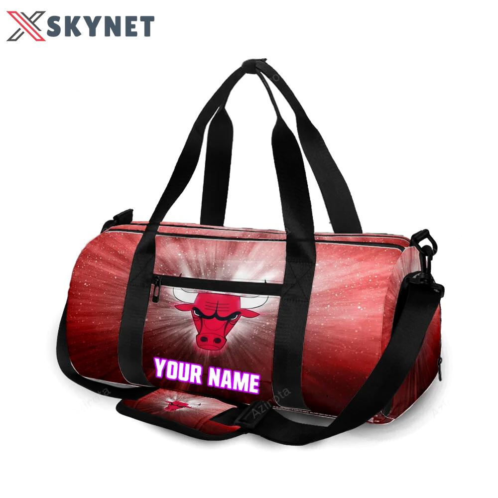 Chicago bulls emblem v28 personalized name travel bag gym bag 1772 Travel Bag