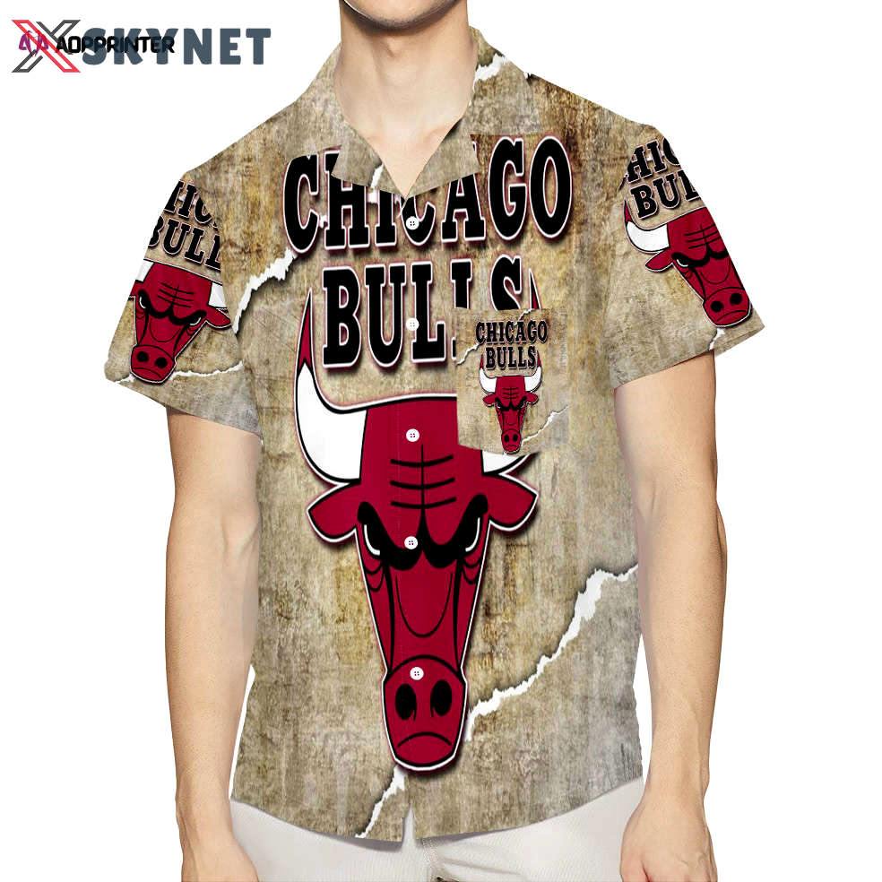 Chicago bulls emblem v29 3d all over print summer beach hawaiian shirt with pocket Hawaii Shirt