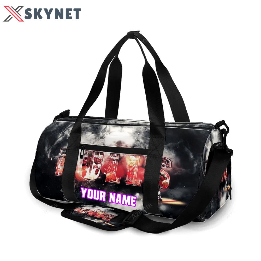 Chicago bulls emblem v32 personalized name travel bag gym bag 1225 Travel Bag