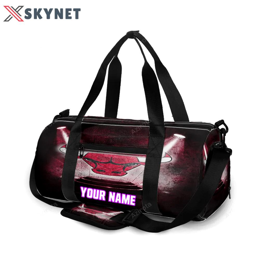 Chicago bulls emblem v35 personalized name travel bag gym bag 295 Travel Bag