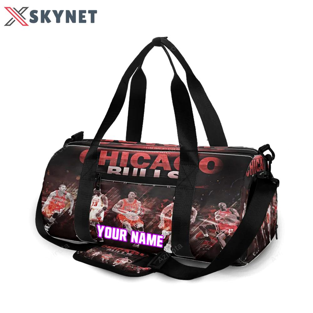 Chicago bulls emblem v39 personalized name travel bag gym bag 1913 Travel Bag