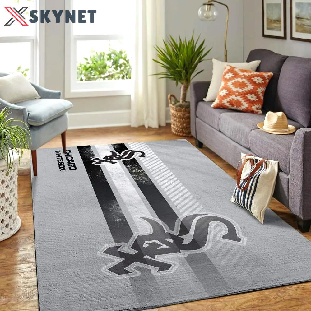 Chicago white sox mlb area rugs living room carpet team logo sports rug regtangle carpet floor decor home decor Rectangle Rug