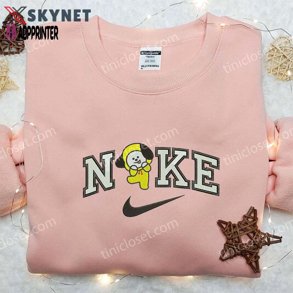 Chimmy bt21 x nike embroidered shirt – cartoon & custom design Embroidered Shirt
