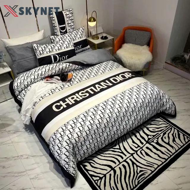 Christian dior logo type 1293 Bedding Sets duvet sheets bedspread luxury ideas home decor bedclothes covers premium fashion brand hyperbeast Bedroom bed linen blankets