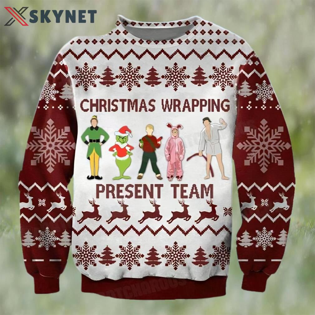 Christmas wrapping present team grinch ugly sweater Christmas Ugly Sweater
