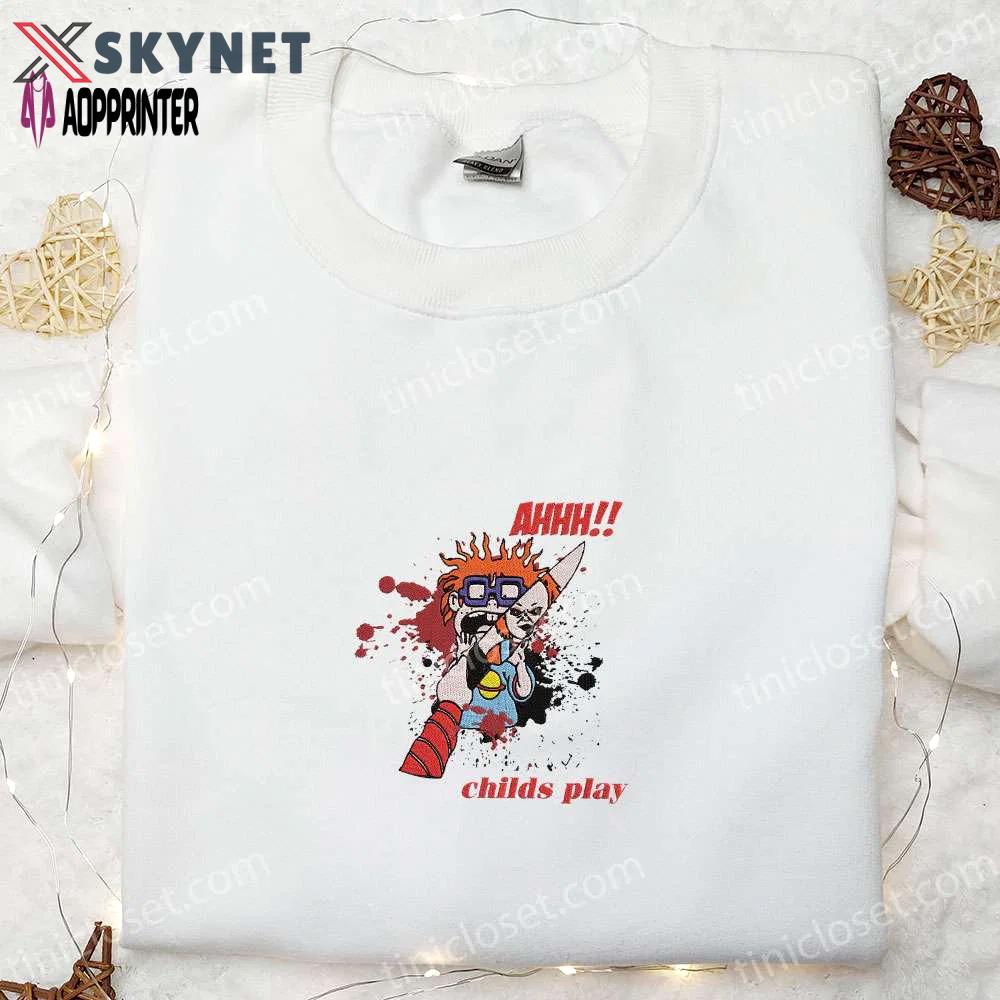 Chucky child s play embroidered shirt – horror movie halloween apparel Embroidered Shirt