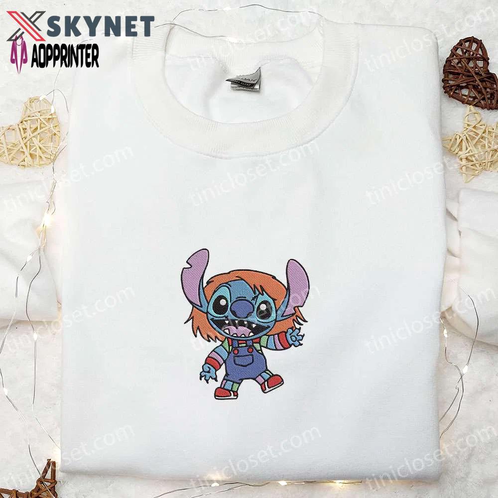 Chucky good guy x stitch embroidered shirt – disney halloween: best gifts for family Embroidered Shirt