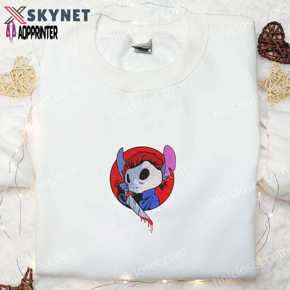 Chucky x stitch halloween embroidered shirt – scary & best halloween gift ideas Embroidered Shirt