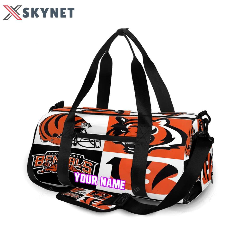 Cincinnati bengals emblem v2 personalized name travel bag gym bag 353 Travel Bag