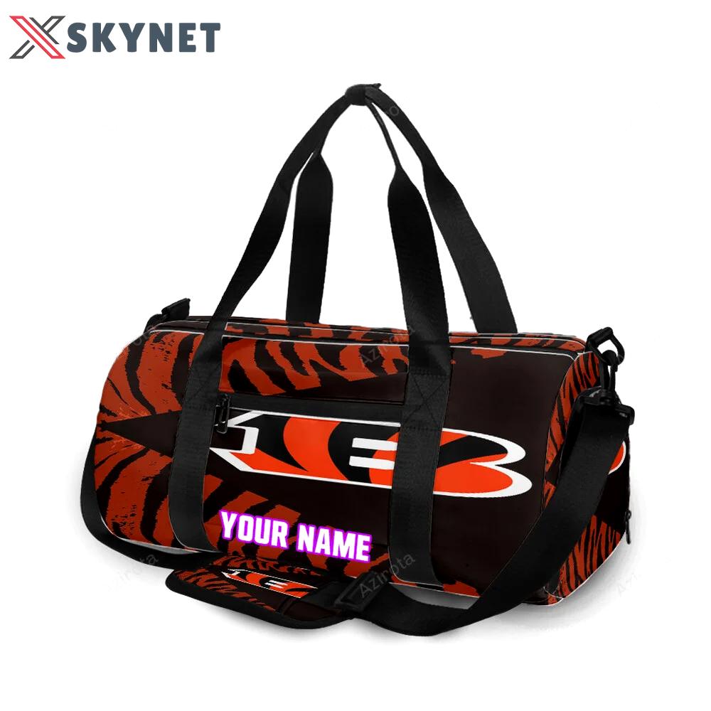 Cincinnati bengals emblem v6 personalized name travel bag gym bag 511 Travel Bag