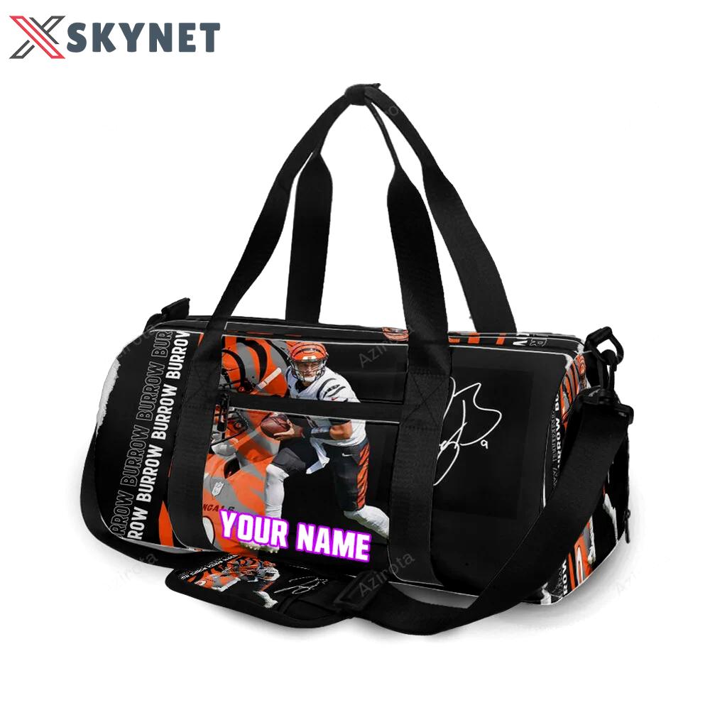 Cincinnati bengals joe burrow 9 v2 personalized name travel bag gym bag 1527 Travel Bag