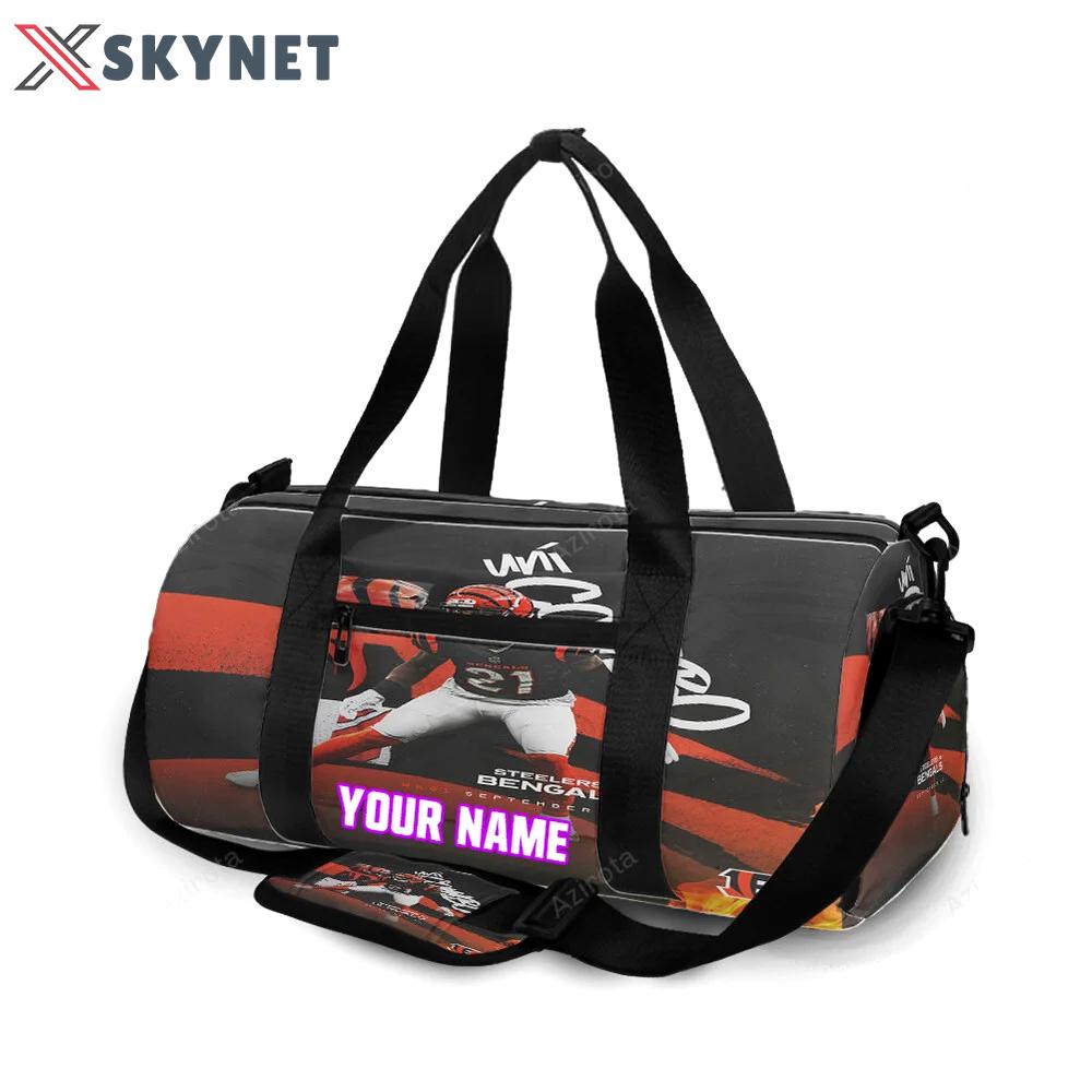 Cincinnati bengals player v3 personalized name travel bag gym bag 1759 Travel Bag