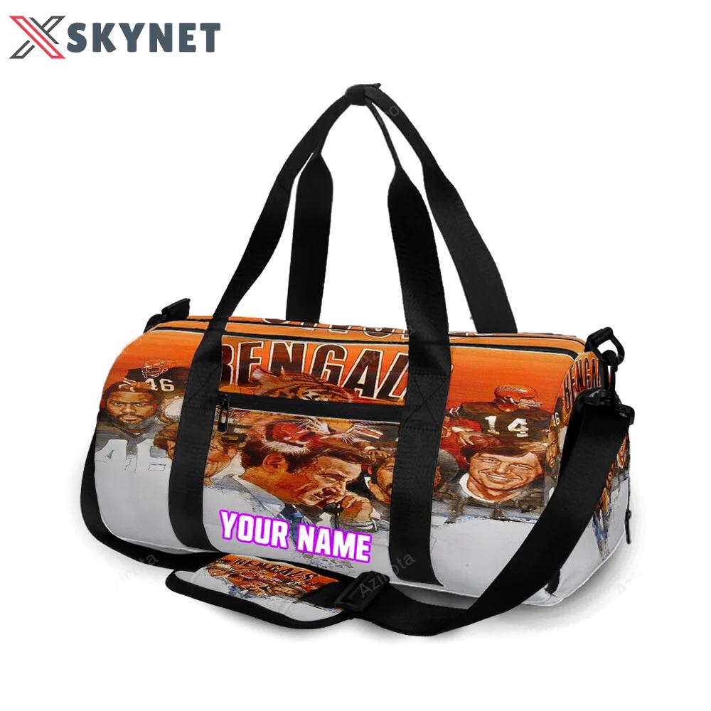 Cincinnati bengals team v2 personalized name travel bag gym bag 928 Travel Bag