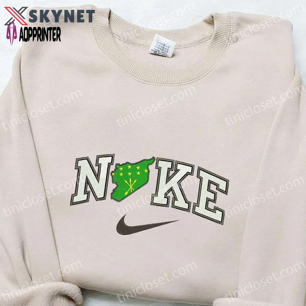 Circassian x nike embroidered shirt – national flag & nike inspired design Embroidered Shirt