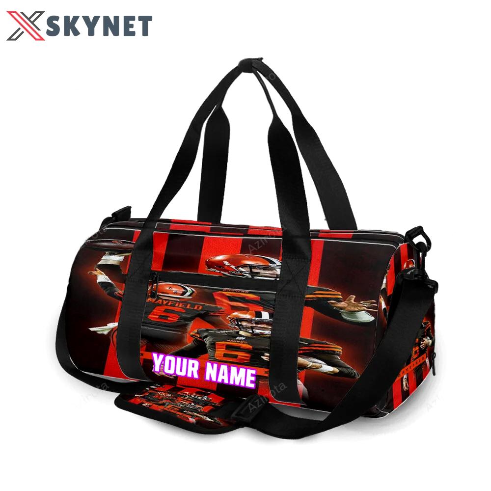 Cleveland browns baker mayfield 06 personalized name travel bag gym bag 2154 Travel Bag