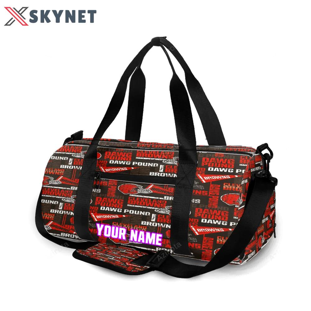 Cleveland browns logo v11 personalized name travel bag gym bag 850 Travel Bag