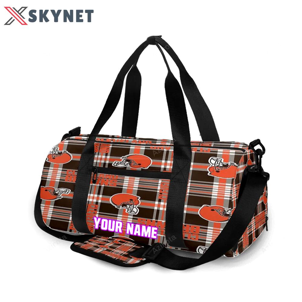 Cleveland browns logo v5 personalized name travel bag gym bag 2057 Travel Bag