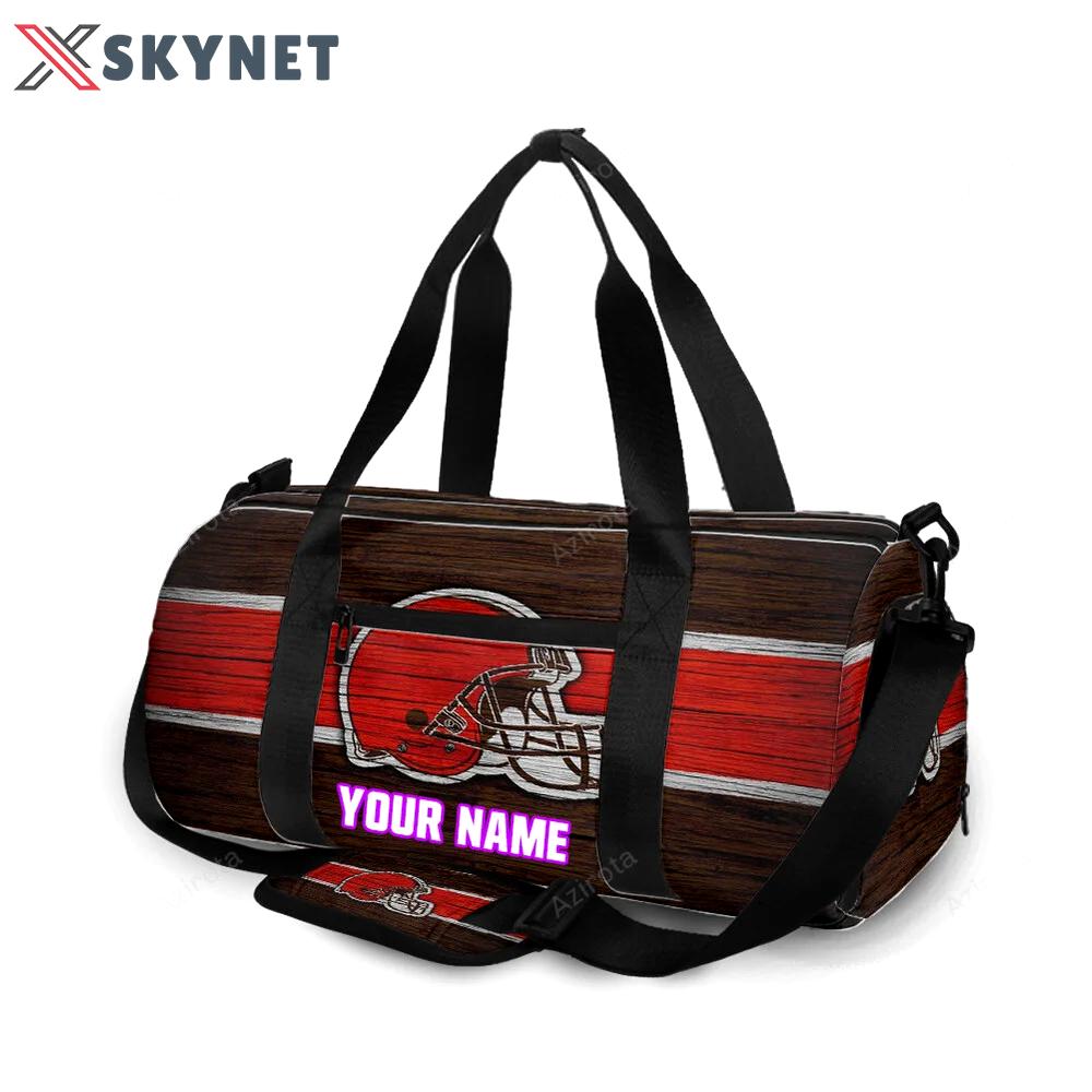 Cleveland browns logo wooden personalized name travel bag gym bag 1050 Travel Bag