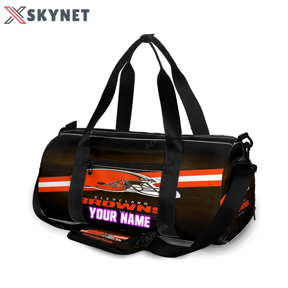 Cleveland browns logo1 personalized name travel bag gym bag 490 Travel Bag