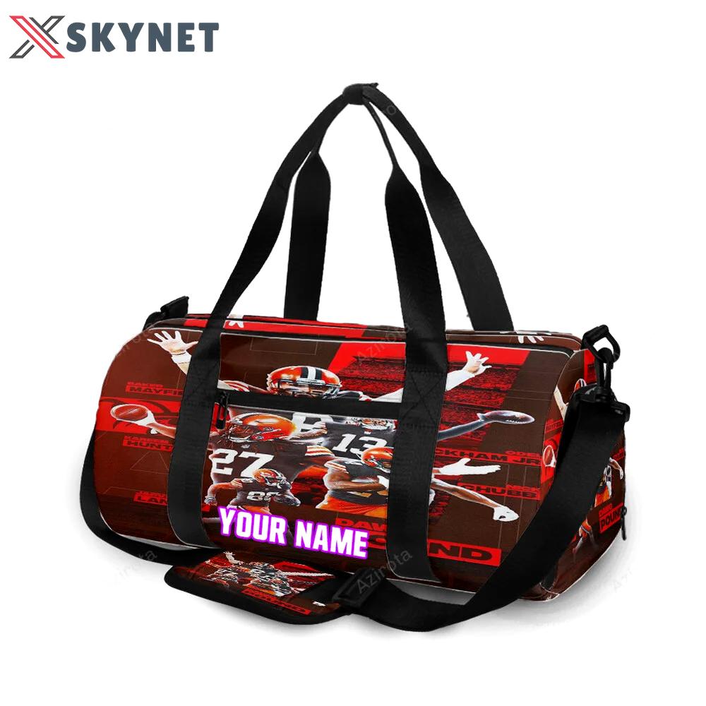 Cleveland browns players v3 personalized name travel bag gym bag 1343 Travel Bag