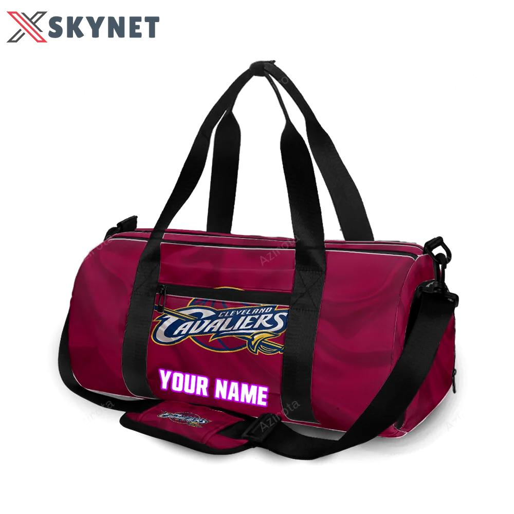 Cleveland cavaliers burgundy silk personalized name travel bag gym bag 914 Travel Bag